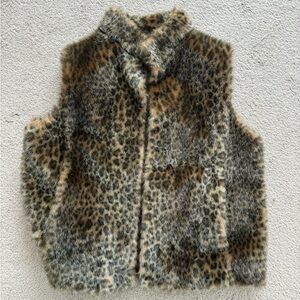 DONNA SALYERS “FABULOUS FURS” FAUX LEOPARD VEST SIZE M
